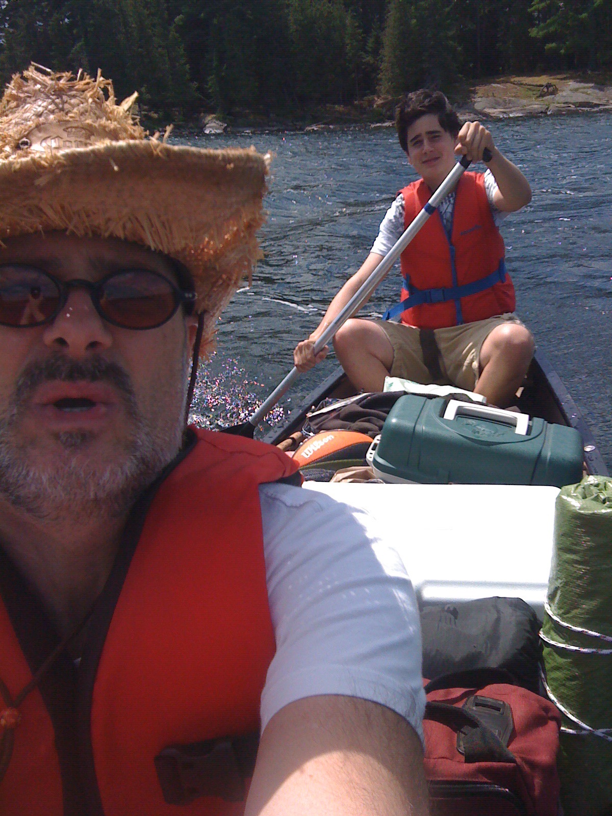 A photo of Peter and Evan on a canoe camping trip in 2010
